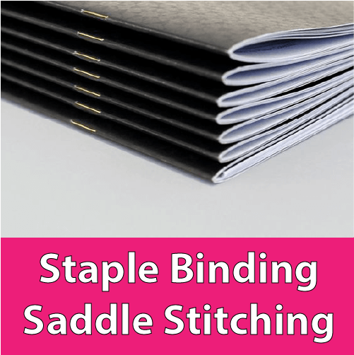 Staple binding saddle stiching